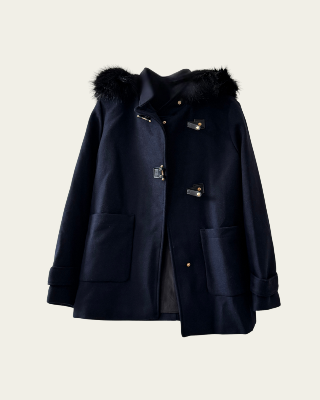 Cashmere Wool with Fur Winter Coat